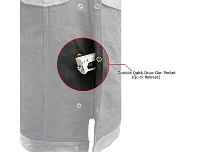 Black 'Hidden Zipper' Side Lace Motorcycle Rider Denim Vest