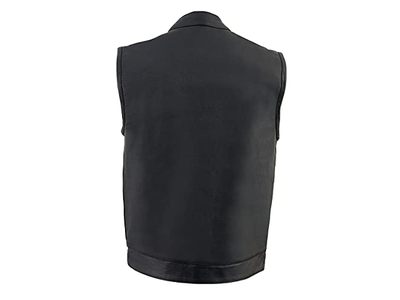 Leather Men's Classic Club Style Motorcycle Bikers