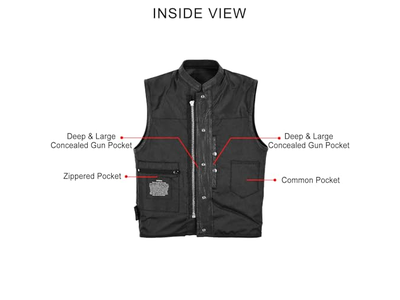 Leather Motorcycle Vest SOA Club Vest Black Biker Vest