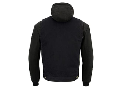 Men's Black Denim '5-in-1' Club Style Vest with Removable Hoodie